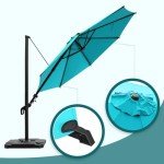 10FT Vienna Offset Patio Umbrella - Light Blue