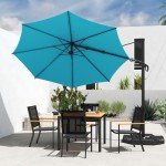 10FT Vienna Offset Patio Umbrella - Light Blue