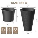 Kante Set of 2 Tall Round Planters - Black