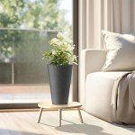 Kante Set of 2 Tall Round Planters - Black