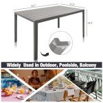 55” Weather-Resistant Outdoor Dining Table for 6
