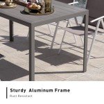 55” Weather-Resistant Outdoor Dining Table for 6