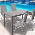 55” Weather-Resistant Outdoor Dining Table for 6