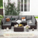 HOMREST 14-Piece Outdoor Sofa Cushion Set - Gray