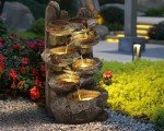 6-Tier Outdoor Cascading Rock Water Fountain