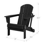 Malibu Grey Outdoor Folding Adirondack Chair