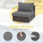 HOMREST 14-Piece Outdoor Sofa Cushion Set - Gray