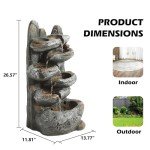 6-Tier Outdoor Cascading Rock Water Fountain