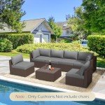 HOMREST 14-Piece Outdoor Sofa Cushion Set - Gray