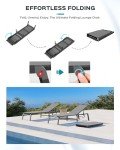 Grey Foldable Aluminum Chaise Lounge with Adjustable Backrest