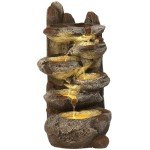 6-Tier Outdoor Cascading Rock Water Fountain