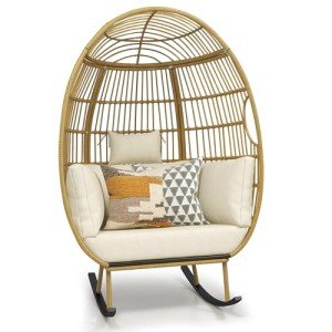 Oversized Rocking Egg Chair for Patio Relaxation
