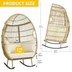 Oversized Rocking Egg Chair for Patio Relaxation