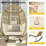 Oversized Rocking Egg Chair for Patio Relaxation