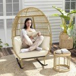 Oversized Rocking Egg Chair for Patio Relaxation