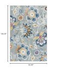 Lahome Floral Non-Slip Outdoor Patio Rug, 6x9ft