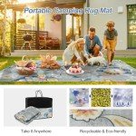 Lahome Floral Non-Slip Outdoor Patio Rug, 6x9ft