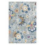 Lahome Floral Non-Slip Outdoor Patio Rug, 6x9ft