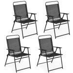 Yaheetech Stackable Folding Patio Chairs Set of 4