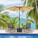 Yaheetech Stackable Folding Patio Chairs Set of 4