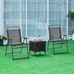 Yaheetech Stackable Folding Patio Chairs Set of 4
