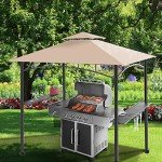 5x8 Cream Grill Gazebo Canopy for Patio