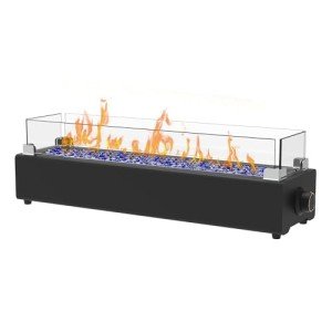 28" Propane Fire Pit Tabletop with Glass Shield