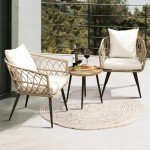 Heavy-Duty Wicker Bistro Table & Chair Set
