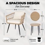 Heavy-Duty Wicker Bistro Table & Chair Set