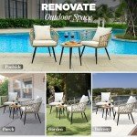 Heavy-Duty Wicker Bistro Table & Chair Set