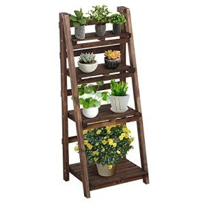 Yaheetech Foldable Wooden Plant Stand Shelf