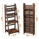 Yaheetech Foldable Wooden Plant Stand Shelf