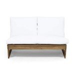 Acacia Wood Outdoor Loveseat with Cushions