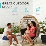 Oversized Wicker Egg Chair with Cushions - Ivory