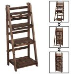 Yaheetech Foldable Wooden Plant Stand Shelf