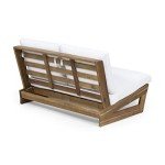Acacia Wood Outdoor Loveseat with Cushions