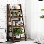 Yaheetech Foldable Wooden Plant Stand Shelf