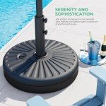 Outdoor Water-Filled Umbrella Stand - 22L Black