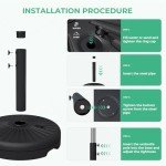 Outdoor Water-Filled Umbrella Stand - 22L Black