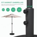 Outdoor Water-Filled Umbrella Stand - 22L Black