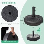 Outdoor Water-Filled Umbrella Stand - 22L Black