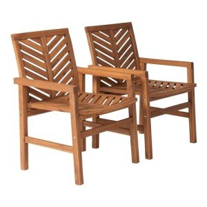 Walker Edison 2-Piece Outdoor Chevron Chair Set