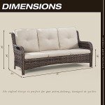 Joyside 3-Seater Wicker Patio Couch with Cushions