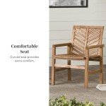 Walker Edison 2-Piece Outdoor Chevron Chair Set