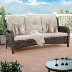 Joyside 3-Seater Wicker Patio Couch with Cushions