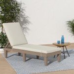 Outdoor Adjustable Lounge Chair with Cushion - Brown/Ivory