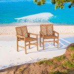 Walker Edison 2-Piece Outdoor Chevron Chair Set