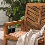 Walker Edison 2-Piece Outdoor Chevron Chair Set
