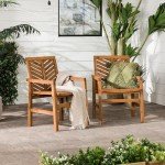 Walker Edison 2-Piece Outdoor Chevron Chair Set