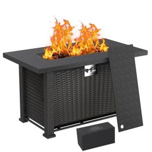 44" Propane Fire Pit Table with Lid & Cover